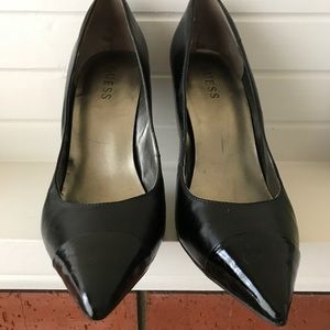 Guess black patent 5" high heels size 10M